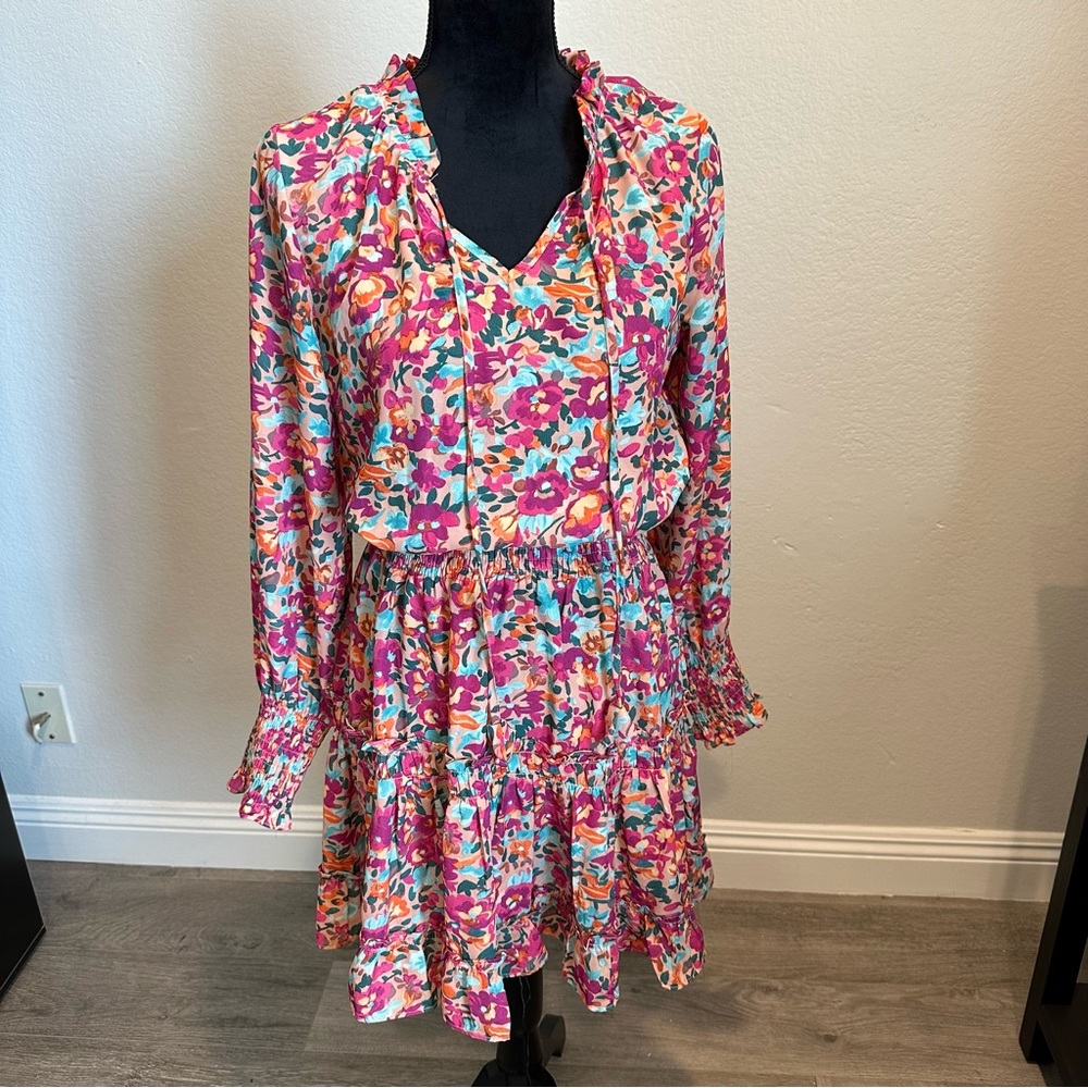 Dokotoo Floral Print Baby Doll Short Dress size M casual dress